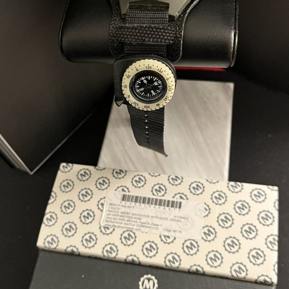 Marathon Watch Navigator sage green Date Tritium Sapphire Swiss with compass - Picture 2 of 6